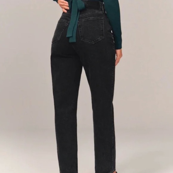 Abercrombie & Fitch Black Curve Love The Dad High Rise Crossover Button Sz24/00R - Picture 2 of 7
